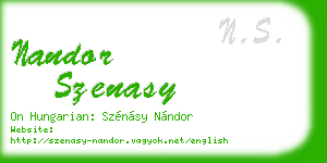 nandor szenasy business card